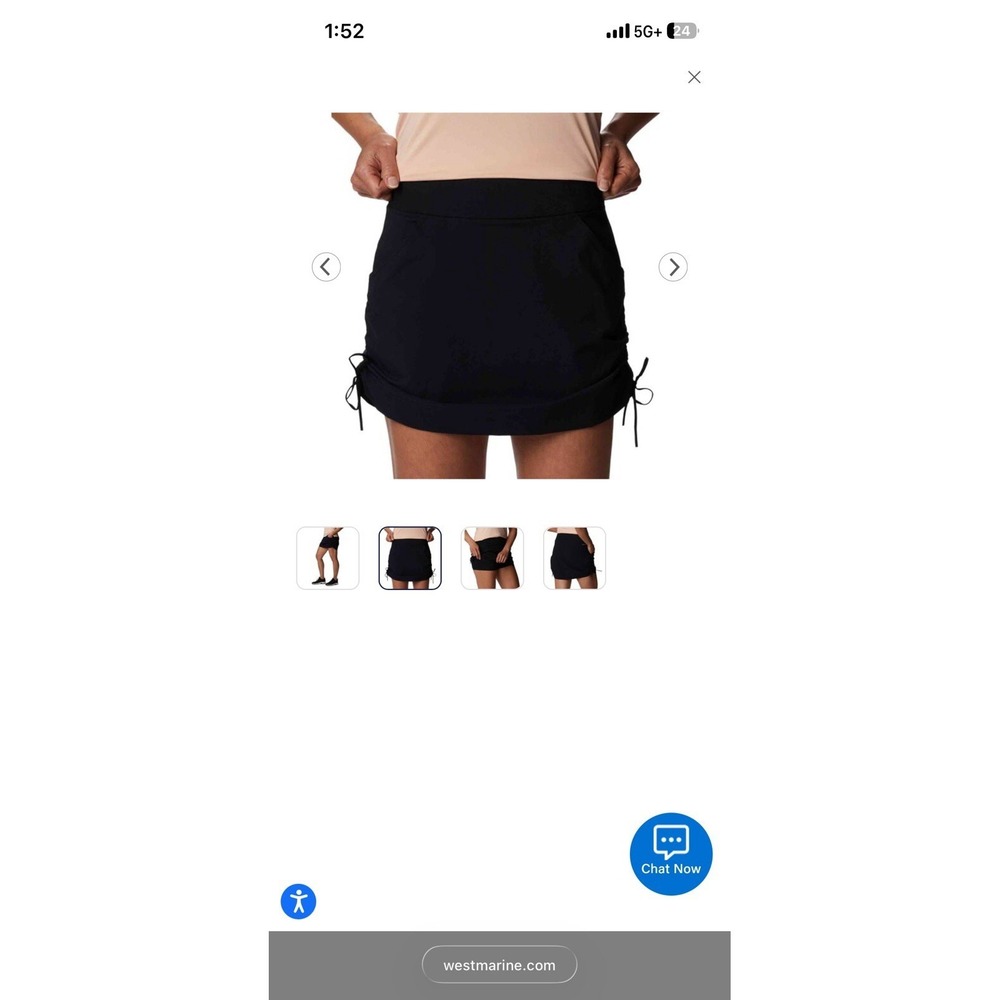 Columbia Active Skort Size XL Black Mid Pocket Stretch Skirt Tennis Run Outdoor